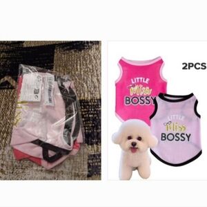 4/$40 New "Little Miss Bossy" Dog Tank Tops - Size Small, Set Of 2